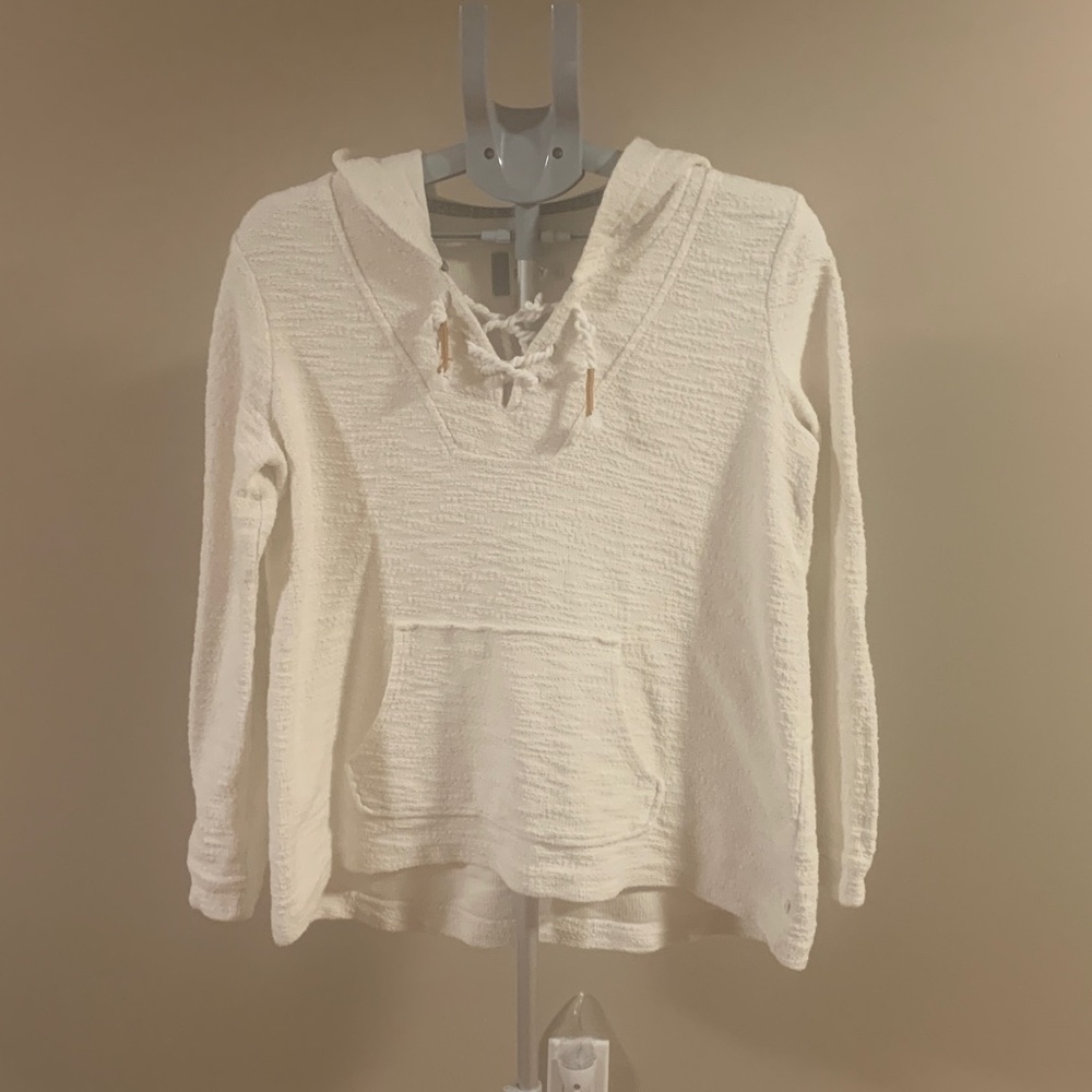 Roxy Women’s Soft White Textured Hoodie Size Small